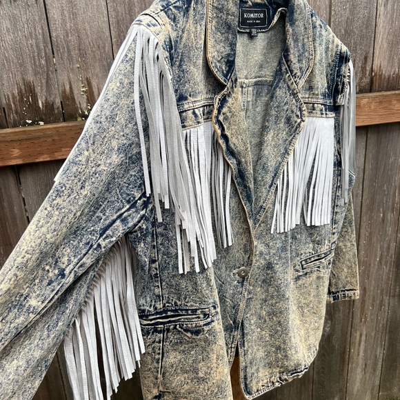 Vintage Fringe Jean Jacket, 22w - Picture 2 of 6